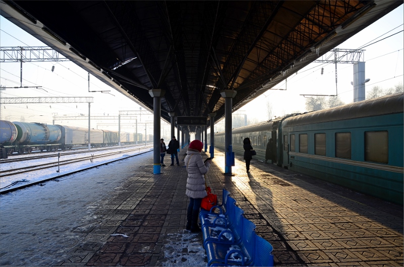 Järnvägsstationen i Almaty, Kazakstan.
